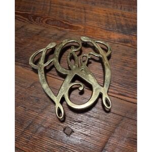 Vintage 1976 Virginia Metalcraft Brass Trivet‎ - Geo. Washington Cypher